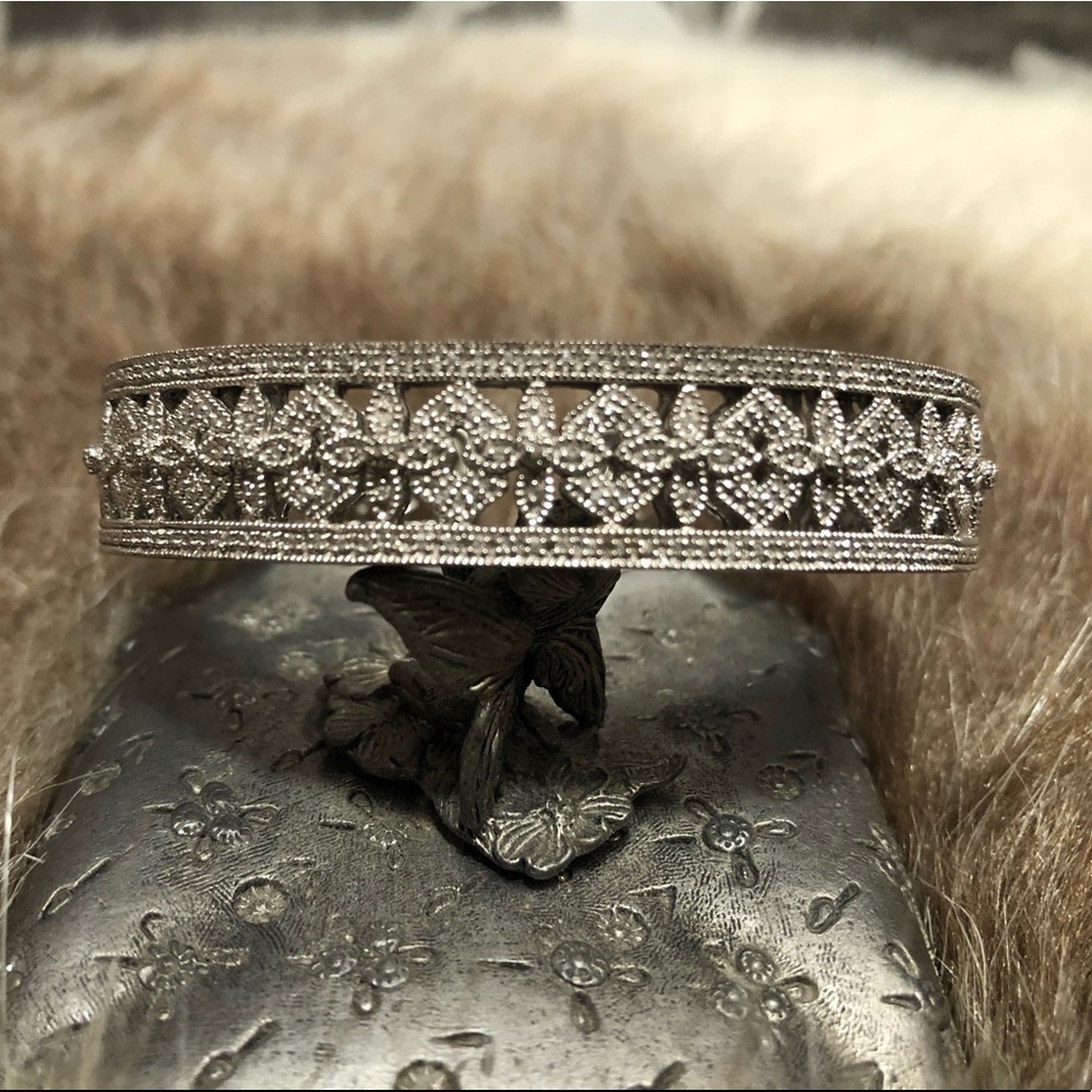 Sterling silver diamond bracelet